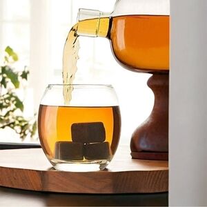 NIB QUISEEN Chill ROCKS Set of 9 Grey Beverage Chilling Stones WHISKEY Stones